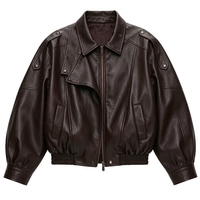Veste en cuir ample pour femme, modèle 767