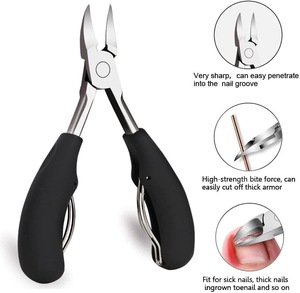 Cortador de Unhas Profissional <span class=keywords><strong>7</strong></span> em 1 com Lâmina Larga para Unhas Grossas e Encravadas, Kit de Manicure e Pedicure com Cabeça Giratória - Product Image 2