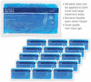 Paquete de Compresas de Gel Frío/Calor Reutilizables para Alivio del Dolor por Lesiones, Alivio del Estrés y la Hinchazón, 4.5 x 9 Pulgadas, Paquete de 24 Unidades, Clase II - Product Image 6