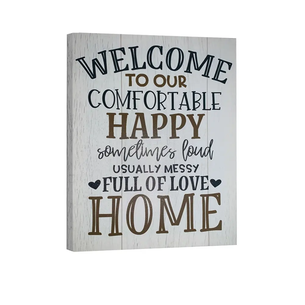 Vintage Welcome Canvas Wall Art Rustic Family Wall Decorative Signs Wood Background Wall Decor