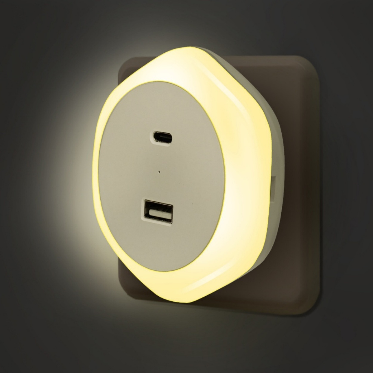 LED Dimming Mini Plug-in Night Light Lamp with Charging Socket