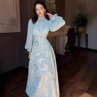 Robe longue à manches longues à motif papillon noir, abaya modeste, robe de soirée pour femmes musulmanes, tenue décontractée pour tous les jours