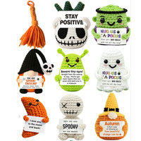 Calendrier de l'Avent 24-en-1 Halloween : Boîte Mystère de Poupées en Peluche au Crochet, Ornements Faits Main en Tricot pour le Soutien Émotionnel Positif, Surprise
