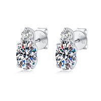 Boucles d'oreilles clous ovales en moissanite certifiée GRA en argent sterling S925, couleur D, haute brillance, bijoux en moissanite, vente en gros personnalisée directe usine