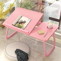 Table pliante réglable à quatre niveaux pour lit, table paresseuse pour chambre à coucher, table d'ordinateur pliable et relevable AB