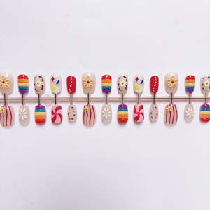 ตะปูปลอมทรงสี่เห<span class=keywords><strong>ล</strong></span>ี่ยมสั้นใช้ซ้ำได้10ชิ้น3D แบบกดบนเ<span class=keywords><strong>ล</strong></span>็บสำหรับเด็กสินค้ามาใหม่ - Product Image 5