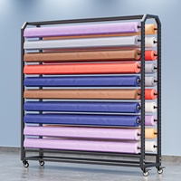 CHuimei FAM060 Présentoir mobile en métal pour tissus textiles, rangement pour nappes, support pour échantillons de couleurs, design moderne et écologique