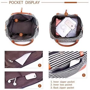 Sac de voyage pour femme en nylon PU, sac de week-end en toile, sac de voyage avec fond zippé, fabriqué en usine BSCI - Product Image 3