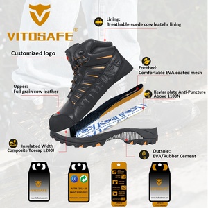 Chaussures de sécurité pour le travail, <span class=keywords><strong>bottes</strong></span> de sport anti-statiques, anti-écrasement, mi-hautes, pour l'<span class=keywords><strong>hiver</strong></span>, nouvelle conception, résistantes à l'huile, pour l'exploitation minière - Product Image 4