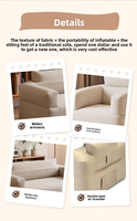 Canapé gonflable en tissu pour festival de musique, chaise longue paresseuse simple ou double pour camping extérieur, lit gonflable portable pliable