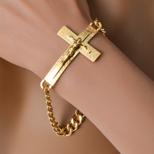 bulk wholesale unisex personnalisé gold plated slim delicate <b>engraved</b> religious radiant corrosion proof lightweight bracelets - Product Image 3