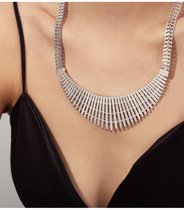 Collier de clôture en zircon métallique européen et américain style de niche exagérée ensemble de bracelets à chaîne de clavicule - Product Image 6