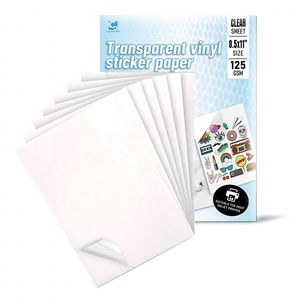 Tùy chỉnh pha lê mã máy in phun trong suốt A4 tự dính rõ ràng Vinyl Sheets Sticker giấy cuộn - Product Image 3