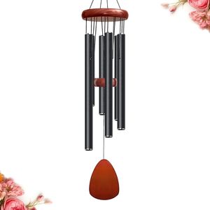 Campana de Viento Musical de Aluminio y Madera Negra de 28 Pulgadas, Resistente al Agua para Exteriores, Adecuada para Decoración de Jardín y Patio - Product Image 4