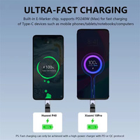 Kabel FPC fungsi penuh USB 5 Tipe C pendek kabel Data USB-C USB 5 80Gbps 16K PD 240W untuk Thunderbolt3/4/5 iPhone Laptop SSD