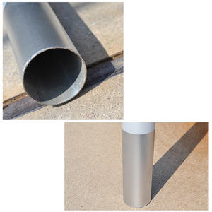 Barriere Stradali Retrattili in Plastica con Inserimento Diretto nel Suolo, Dissuasori Stradali Prefabbricati in Acciaio Zincato Anti-Collisione con Luce Riflettente - Product Image 3