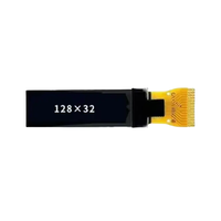 Modul Layar PMOLED OLED Huaxin 0.87 Inci 128*32 IC Driver SSD1316 Antarmuka I2C Monokrom Sudut Pandang Penuh