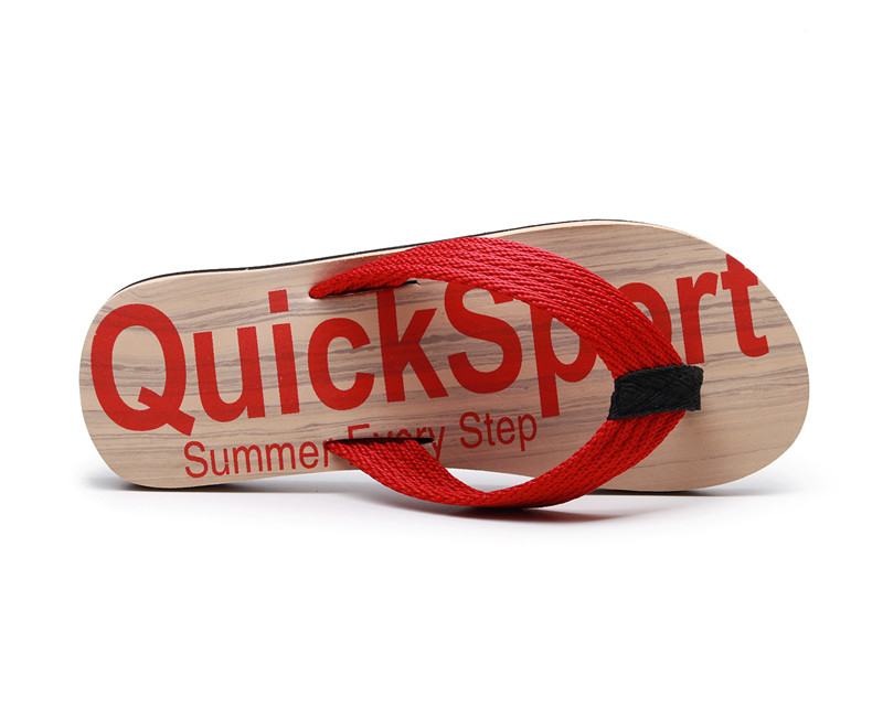 Summer Beach Shoes Flip-flops Men EVA Wood Print Flip Flops Slippers Custom Logo