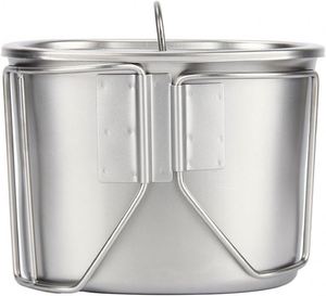 Taza de Agua de Acero Inoxidable 304 Original de Fábrica, Utensilios de Cocina para Acampar al Aire Libre, Taza de Cantina Marina de 700 ml con Soporte - Product Image 4