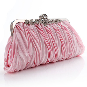 Women Satin Crystal <b>Clutch</b> Party <b>Wedding</b> Purse Soft Evening Bag Bridal Handbag - Product Image 6