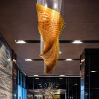 Lustres Artistiques Personnalisés à Source de Lumière LED pour Halls d'Hôtels, Bureaux de Ventes, Salons de Beauté, Restaurants, Éclairage en Acrylique