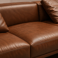 Modernes PU-Leder Bürosofa 3-4-Sitzer Gepolstertes Lounge-Sofa für Wohnzimmer Hotelprojekte