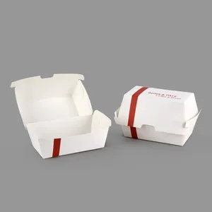 定制印刷环保牛皮纸波纹炸薯条汉堡汉堡包装带标志的一次性食品包装盒