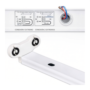 Tira de Tubo LED T8 de 60 cm, Conexión Dual de 2 Lados, Luminaria - Product Image 2