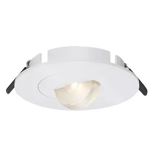 Luz embutida embutida de 6 watts para baixo, luz redonda de alumínio puro para corredor, luz embutida plana branca 220V