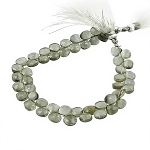 High 10MM Natural Gray Moonstone Faceted Square Briolette Quartz Stone Beads Premium Jewelry Making Material Alif International - Product Image 1