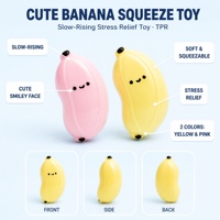 Jouet Squishies Banane Cadeau Mignon Jouets Anti-Stress à Remontée Lente Jouets à Presser Jouets Souples TPE Marque Privée