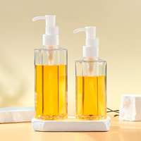 Bouteille d'huile démaquillante PETG 150/200ml bouteille de presse de lotion à paroi épaisse bouteille d'essence à pompe transparente