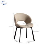 Chaise de salle à manger minimaliste italienne JINRUISHENGDA, en cuir ultra-fibre avec pieds en acier carbone, chaise de salle à manger ergonomique