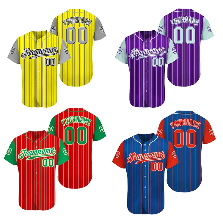 Normzl Tersedia Warna Murni Pakaian Olahraga Pria Bisbol Jersey Softball