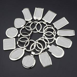 DIY Laser Printing Epoxy Logo Keychain Metal Zinc Alloy Round Square Rectangle Oval Shape <b>Custom</b> Keyring - Product Image 3