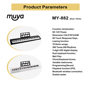 88 phím cảm ứng nhạy cảm đàn piano kỹ thuật số bàn phím điện tổng hợp với <span class=keywords><strong>Midi</strong></span> cho người lớn organ điện tử - Product Image 4