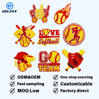 KUAIQIU Patchs thermocollants brodés sur ordinateur de haute qualité, thème softball de dessin animé, pour les passionnés de softball, accessoires sportifs
