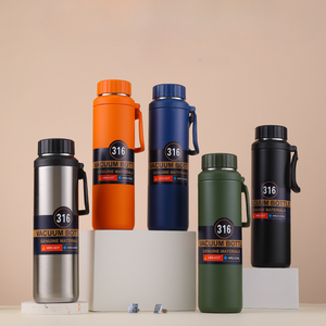 Bouteille d'eau de sports de plein air à isolation thermique en acier inoxydable de grande capacité avec infuseur à thé bouteille portable tasse de dinosaure - Product Image 1