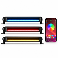 Barre lumineuse LED RGB rétroéclairée HSSH de 10 pouces 50W avec contrôle Bluetooth et application, éclairage tout-terrain pour camion, SUV, 4x4