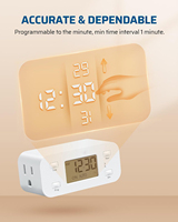 Stop Kontak Timer Lampu Digital 24 Jam 1 Soket Terpolarisasi 125V 15A 1000W Stop Kontak Dinding Timer Dalam Ruangan untuk Lampu WIFI Timer yang Dapat Dikustomisasi
