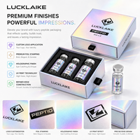 Boîte personnalisée pour flacons holographiques 3ml 5ml, emballage tiroir simple ou double pour peptides, boîtes et étiquettes pour peptides avec insert en mousse