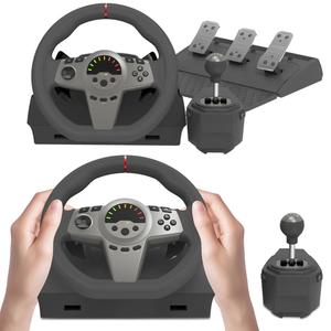 Volante de Carreras para Juegos con Palanca de Cambios y Pedales 270 °   Volante de Carreras para PS3/PS4/Switch/<span class=keywords><strong>Xbox</strong></span> One/<span class=keywords><strong>Xbox</strong></span> <span class=keywords><strong>Series</strong></span> X/<span class=keywords><strong>S</strong></span> - Product Image 2