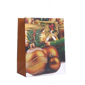 Sac fourre-tout en papier kraft blanc sur le thème de Noël, imprimé avec un motif de boules de Noël, grande capacité, sac de courses pour supermarché - Product Image 5