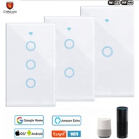 Interruptor de Luz Inteligente Táctil de Pared con WiFi, Compatible con la Aplicación Tuya Smart Life, RF 433 MHz, Bluetooth, de 1/2/3/4 Botones, para Fabricantes