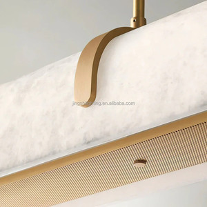 Art Custom Villa <b>Kitchen</b> Island Linear Alabaster Chandelier Modern Alabaster Luxury Dining Table Bar Pendant <b>Lamp</b> - Product Image 2