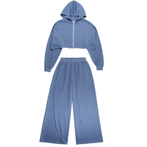 Expolsive sờn-cạnh cơ bản trùm đầu thể thao giản dị áo len và quần của phụ nữ hai mảnh thiết lập thời trang - Product Image 6