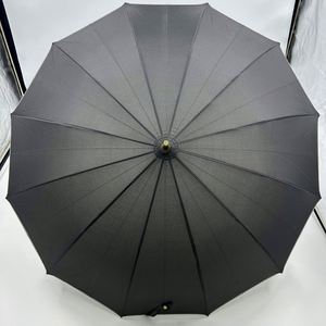 <b>Large</b> Windproof Straight Golf <b>Umbrella</b> Luxury Modern Wood Handle Adult's Waterproof Rain Guard Reflective Piping 190T Pongee - Product Image 2