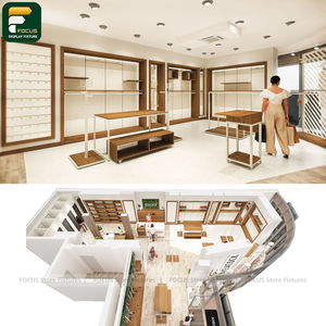 Étagère de présentation de vêtements de magasin de mode contemporaine, comptoir de vêtements, armoire à vêtements, meuble de vente au détail en verre - Product Image 3