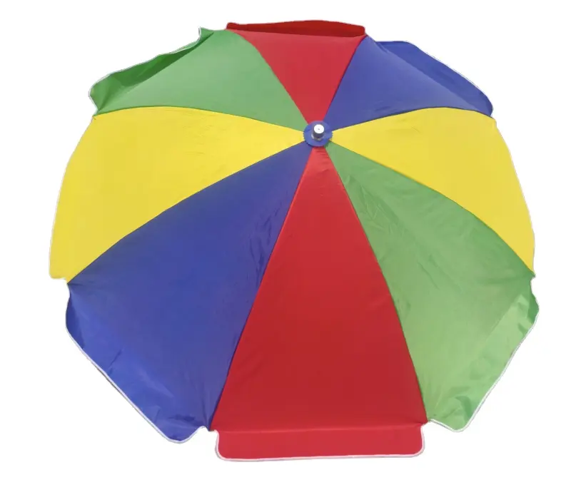 Tuoye Factory Price Custom Beach Umbrella Promotional Rainbow Beach Umbrella