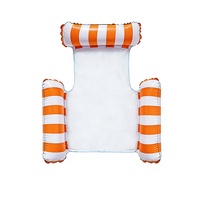 Hamac aquatique gonflable à 3 tubes rayé pour piscine, chaise longue de piscine